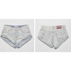 One Teaspoon NWT Bandits Low Waist Denim Shorts Diamonde Blue Size 30‎ MSRP $99